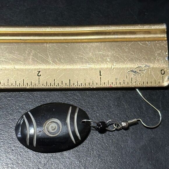 NWOT African Bone Maasai Shield Dangling Earrings - Picture 4 of 5